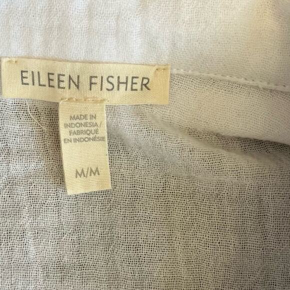 Eileen Fisher Cropped Lofty Gauze Jacket Size Medium White 100% Cotton System - Picture 8 of 11